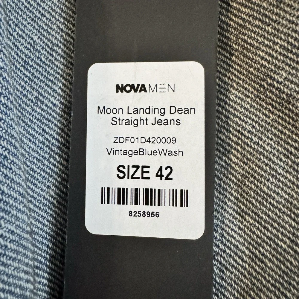 Fashion Nova Jeans Moon Landing Dean Straight Flare Distressed Denim Mens 42 NEW